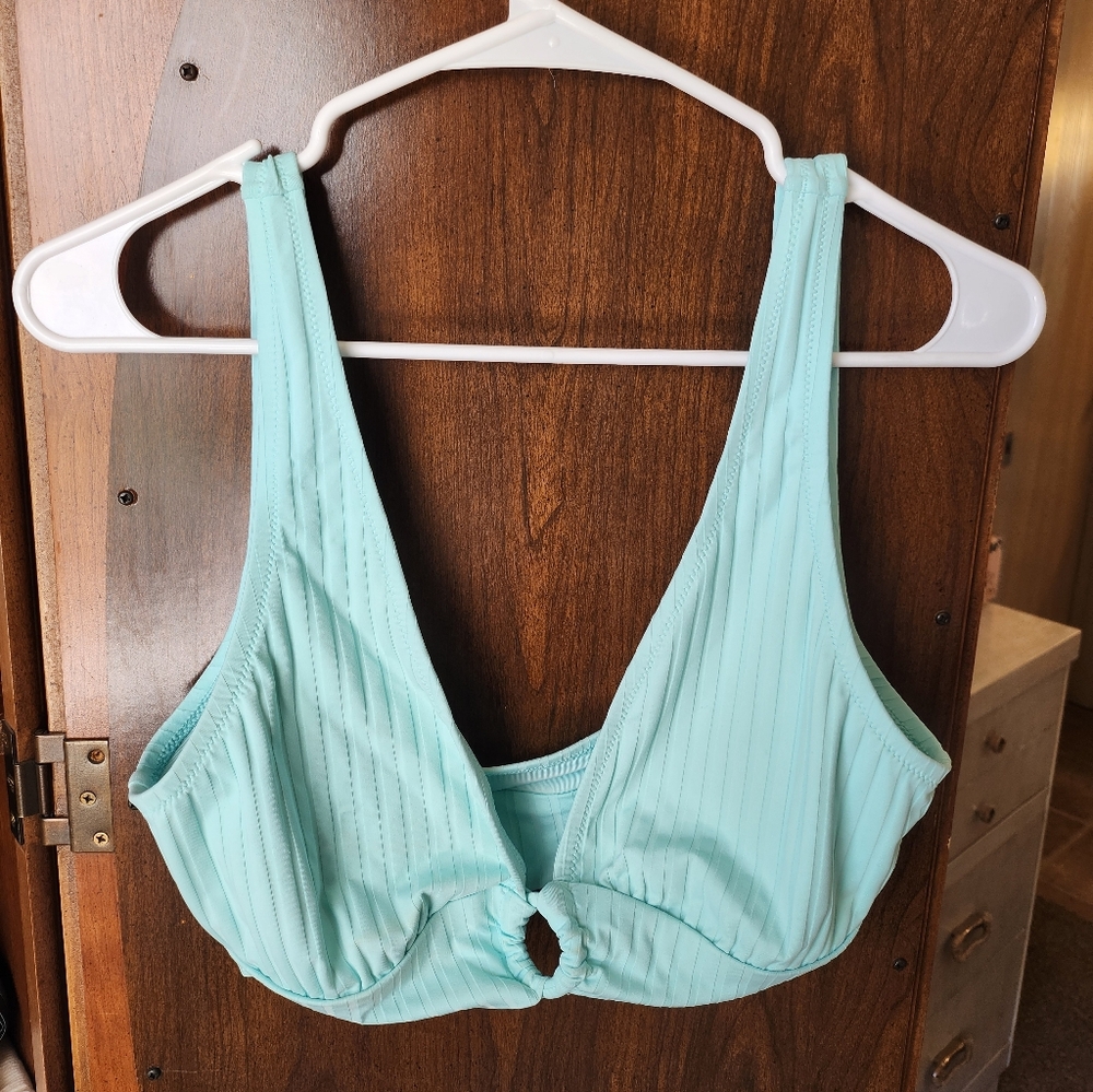 Aerie Light Blue Bikini with Keyhole Detail